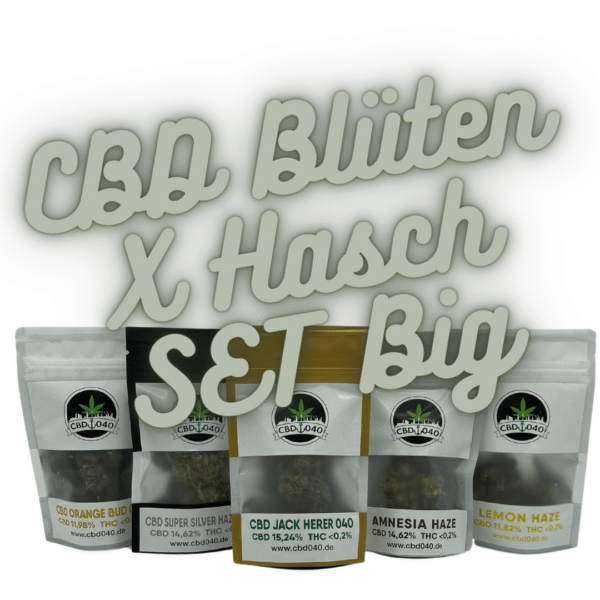 CBD Blüten 5er Bundle Set BIG + CBD Haschisch mit 6 Verschiedene Sorten, Jeweils 5g + 1G extra Strong Gratis