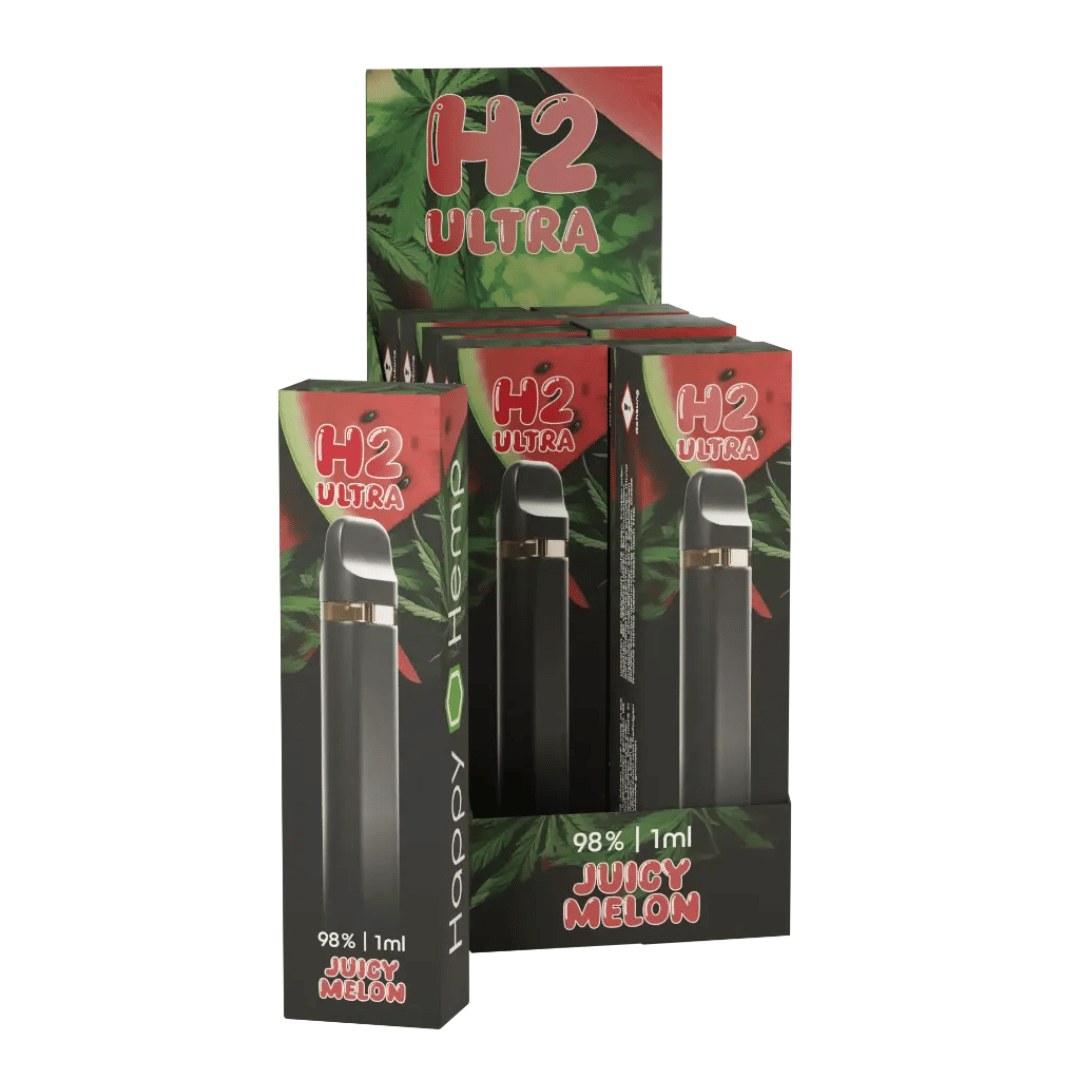 H2 Vape Juicy Melon –  98% - Geschmacksexplosion mit Tiefenwirkung - Beste legale Alternative zu HHC und THCP